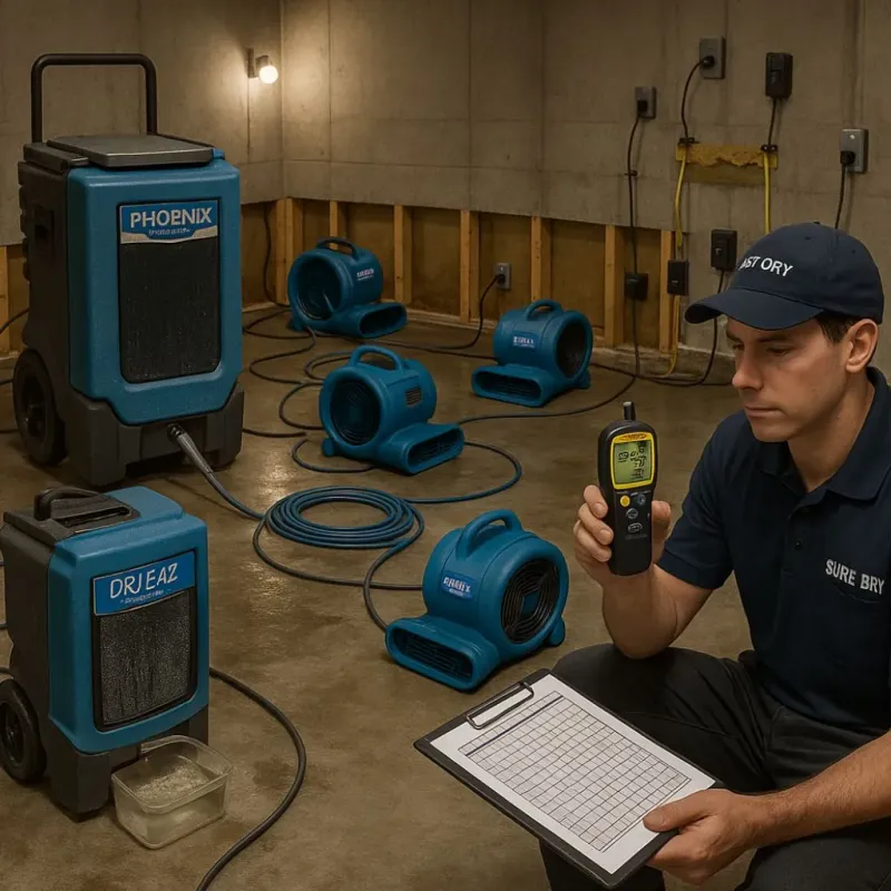 Structural Drying and Dehumidification process in Catalina, AZ